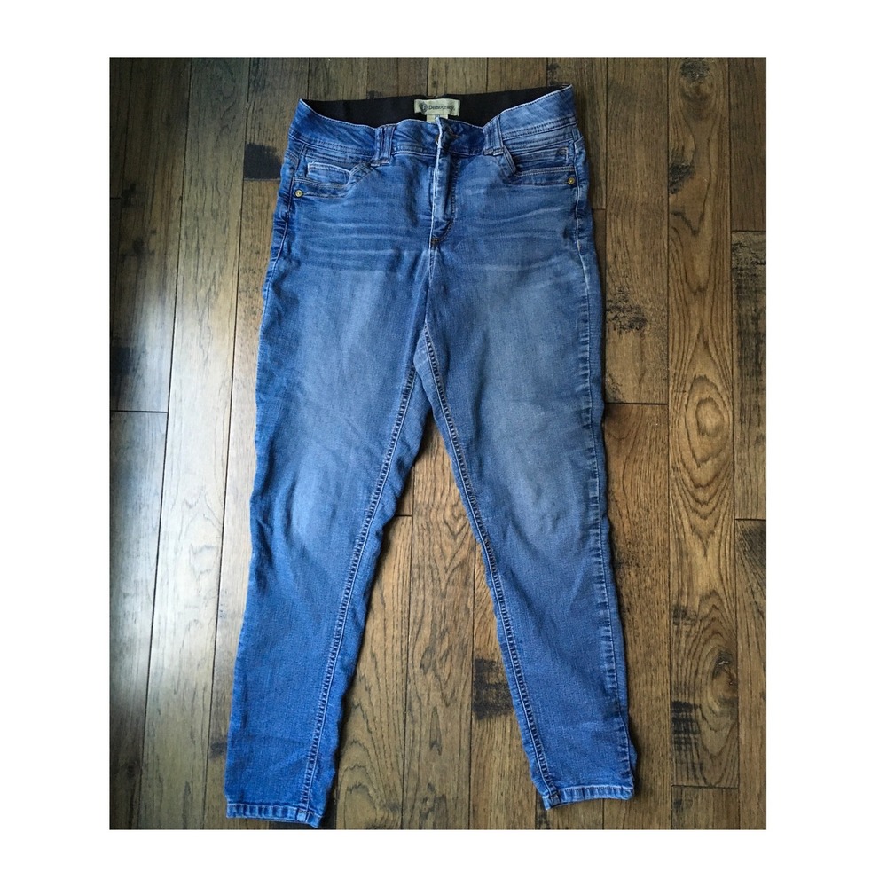 Democracy Ab Tech Skinny Jeans Medium Wash Blue Denim Ankle Pants Womens 10